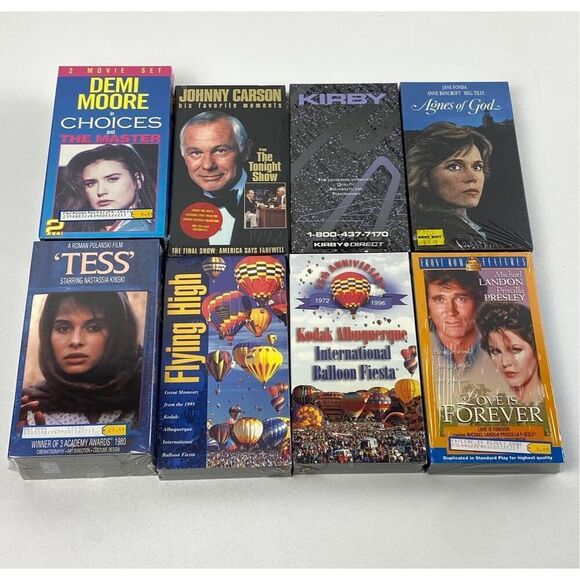 NOS Vtg 1990s VHS Tapes Tv Classic Variety Movies Set of 8 Sealed VCR Cleaner CD - Picture 1 of 2